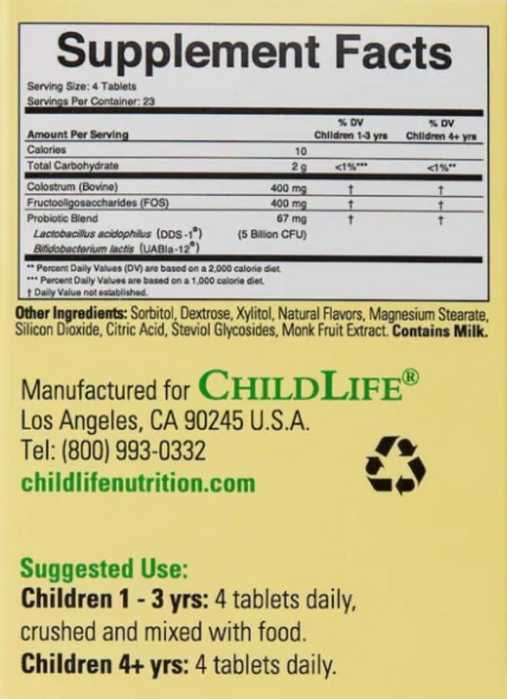 图片 ChildBiotics® 含初乳益生菌片 92 片
